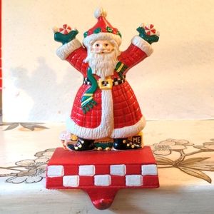 Mary Engelbreit Candy Santa cast iron stocking hanger